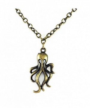 Octopus Charm Necklace Antique Overlay