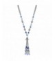1928 Jewelry Silver Tone Sapphire Necklace