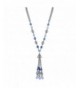 1928 Jewelry Silver Tone Sapphire Necklace