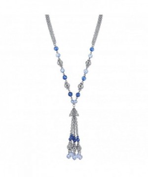 1928 Jewelry Silver Tone Sapphire Necklace
