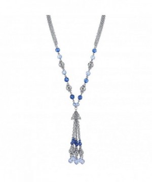 1928 Jewelry Silver Tone Sapphire Necklace