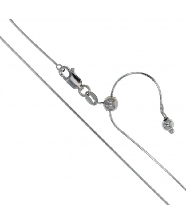 Rhodium Sterling Silver Adjustable Necklace