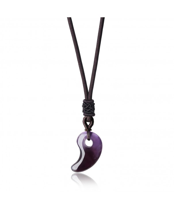 AmorWing Crystals Amethyst Magatama Necklace