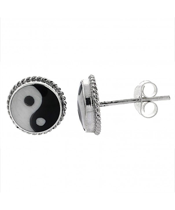 Sterling Silver yang Stud Earrings