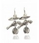 Western Cowgirl Revolver Horseshoe Earrings