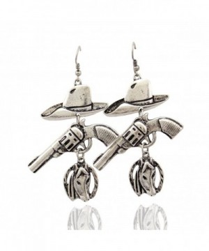 Western Cowgirl Revolver Horseshoe Earrings