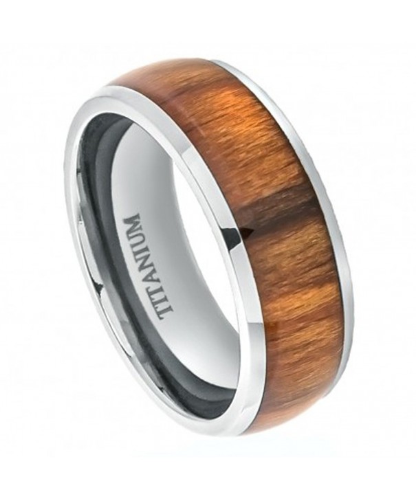 Titanium Wedding Ring Polished Rosewood