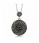 Sterling Marcasite Pendant Necklace Diamond