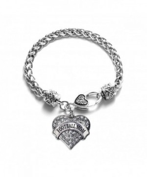 Football Bracelet Silver Lobster Crystal