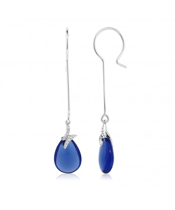 Sterling Silver Simulated Sapphire Earrings