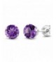 Amethyst Gemstone Birthstone Sterling Earrings