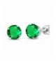 Round Emerald Sterling Silver Earrings