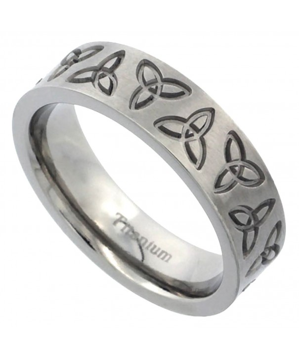 Titanium Wedding Triquetra Trinity Brushed