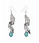 Sujarfla Imitation turquoise feather earrings