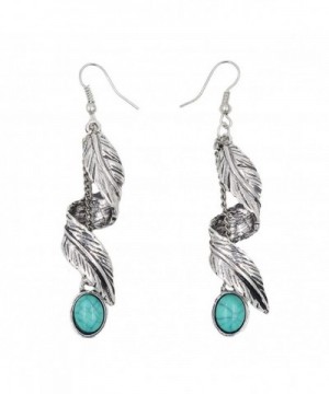 Sujarfla Imitation turquoise feather earrings