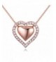 Pendant Necklace Austrian Crystals Rose Gold Tone