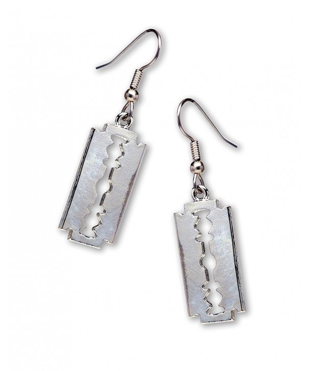 Gothic Dangle Earrings Polished Silver