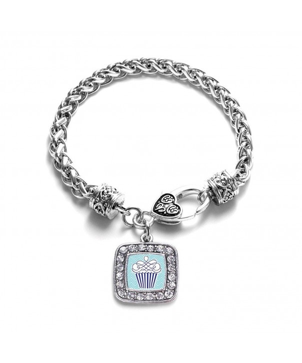 Chevron Cupcake Classic Silver Bracelet