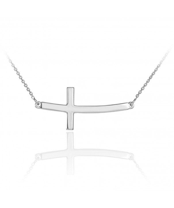 Sterling Silver Pendant Sideways Necklace