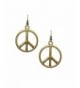 Antiqued Gold Peace Sign Earrings