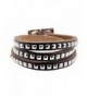 Brown Leather Alloy Metal Bracelet