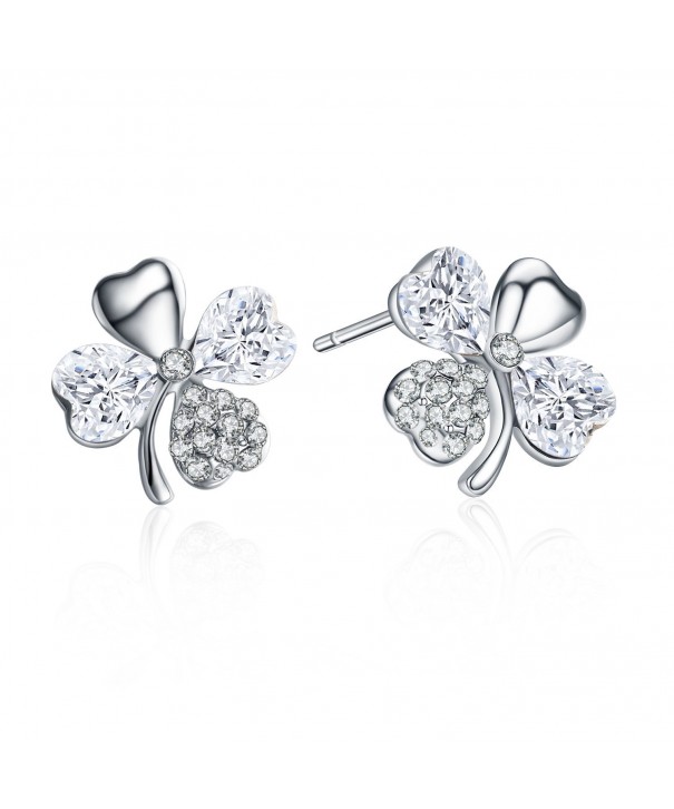 SBLING Rhodium Earrings Swarovski Crystals