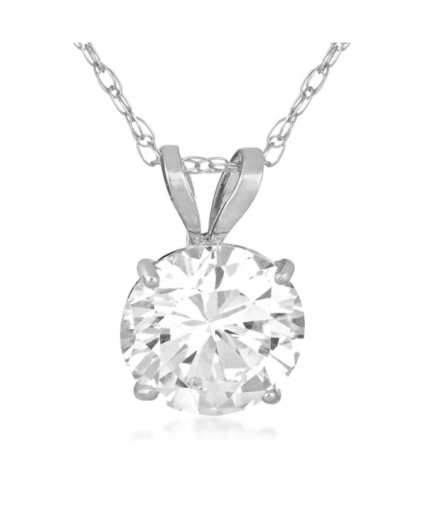 Jewelili Swarovski Zirconia Solitaire Necklace