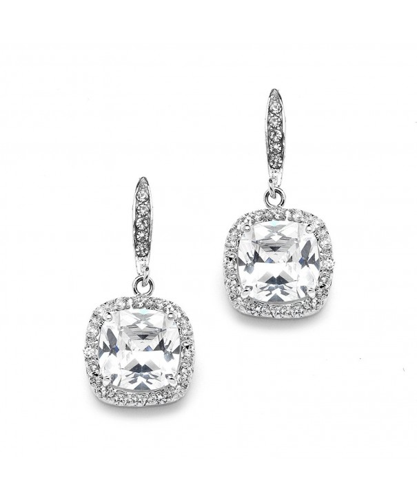 Mariell Cushion Zirconia Wedding Earrings