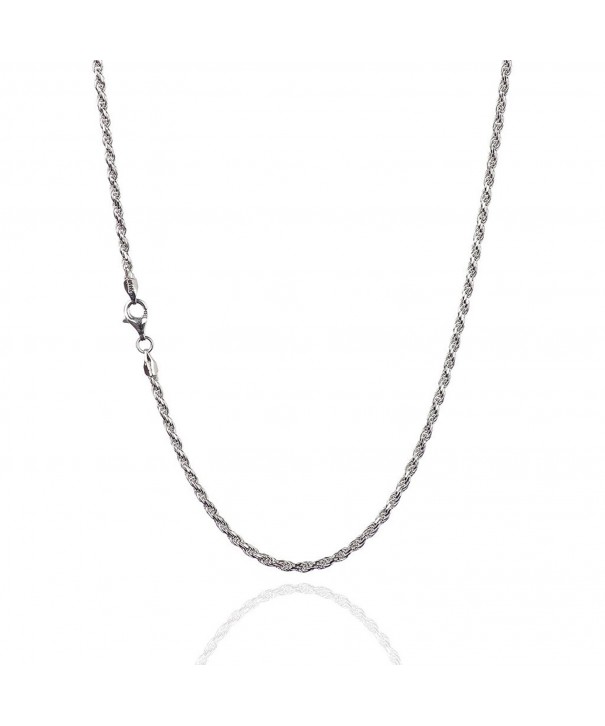 Sterling Diamond Cut Chain Necklace Clasp RHODIUM