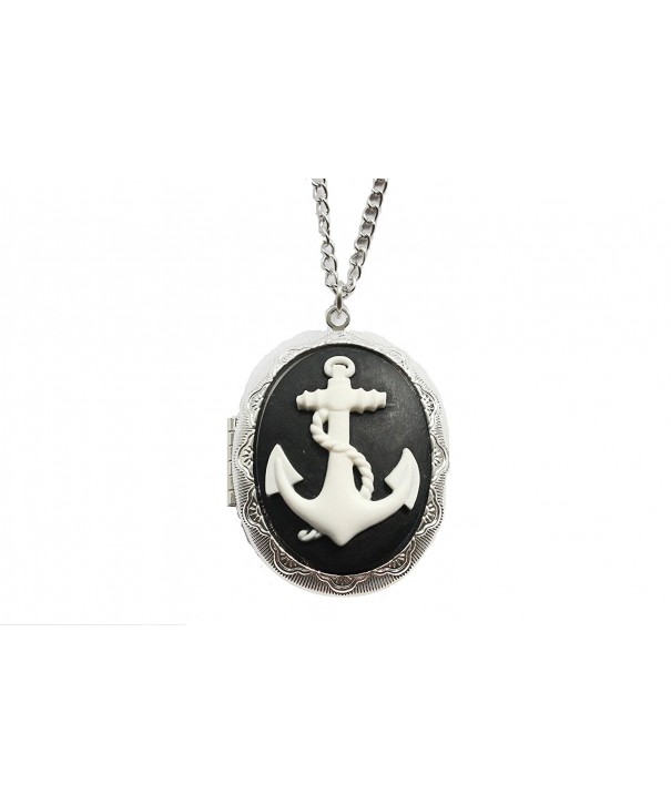 Anchor Necklace Nautical Cabochon Antique