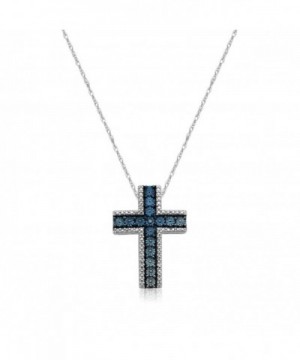 Jewelili Sterling Diamond Pendant Necklace