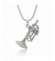 Spinningdaisy Silver Crystal Trumpet Necklace