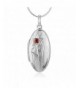 Sterling Silver Garnet Engraved Necklace