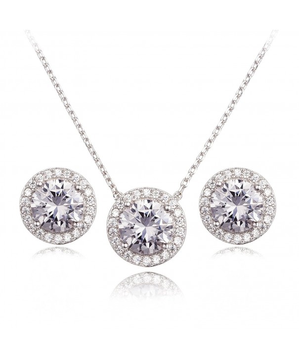 Zirconia Earrings Pendant Necklace Jewelry