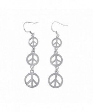 Sterling Silver Dangling Peace Earrings