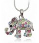 Adorable Crystal Elephant Necklace Rainbow
