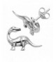 Sterling Silver Brontosaurus Dinosaur Earrings