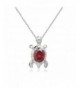 Turtle Pendant Necklace Zirconia Crystals