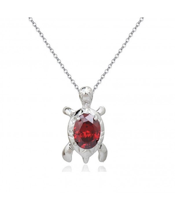 Turtle Pendant Necklace Zirconia Crystals