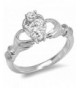 Sterling Zirconia Friendship Claddagh Available