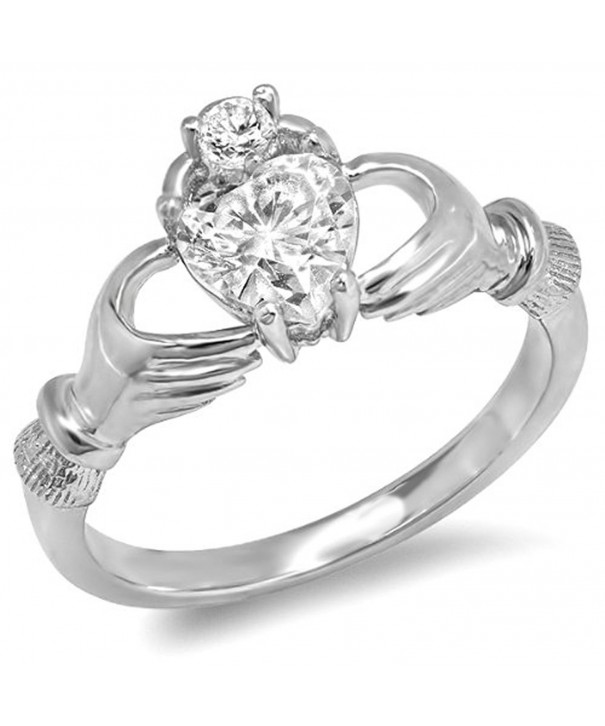 Sterling Zirconia Friendship Claddagh Available