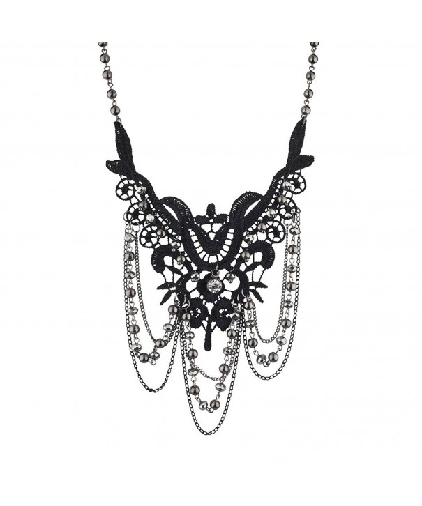 Lux Accessories Hematite Statement Necklace