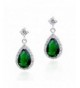 Teardrops Earrings Simulated Zirconia Crystals