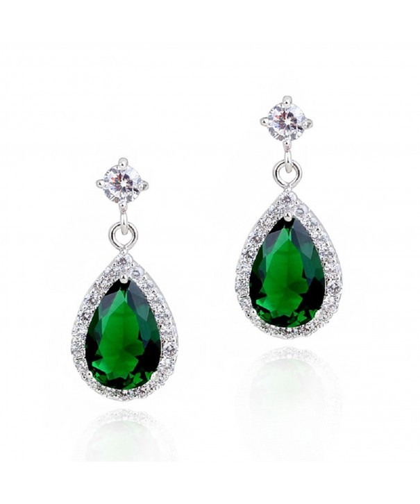 Teardrops Earrings Simulated Zirconia Crystals