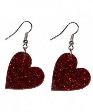 Heart Dangle Earrings Hypoallergenic Earwires