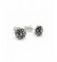 Sterling Silver Wire Flowers Earrings