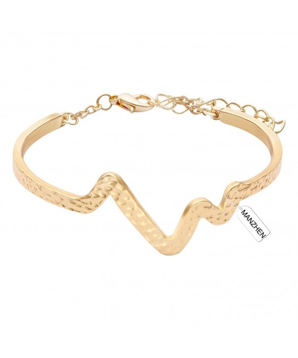 MANZHEN Heartbeat Bracelets Adjustable Bangles