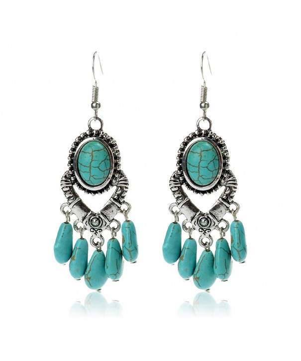 Antique Simulated Turquoise Earrings Imitation