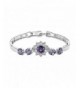 OKAJEWELRY Sapphire Zirconia Flower Bracelet