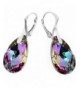 Sterling Teardrop Leverback Earrings Swarovski